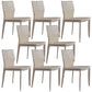 Contemporary Style Dining Chairs Armless Chairs with Metal Legs for Home Khaki 8 Piece Set Clearhalo 'Dining Chairs' 'Dining Tables & Seating' 'dining_chair' 'furn' 'furn_dining_chair' 'Furniture' 'Kitchen & Dining Furniture' 5529630