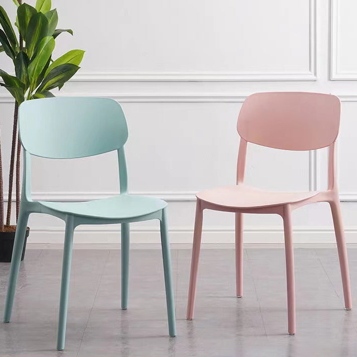 Scandinavian Stackable Armless Dining Chairs Plastic Open Back Dining Side Chair Clearhalo 'Dining Chairs' 'Dining Tables & Seating' 'dining_chair' 'furn' 'furn_dining_chair' 'Furniture' 'Kitchen & Dining Furniture' 5529642