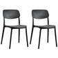 Scandinavian Stackable Armless Dining Chairs Plastic Open Back Dining Side Chair Black 2 Piece Set Clearhalo 'Dining Chairs' 'Dining Tables & Seating' 'dining_chair' 'furn' 'furn_dining_chair' 'Furniture' 'Kitchen & Dining Furniture' 5529643