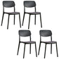 Scandinavian Stackable Armless Dining Chairs Plastic Open Back Dining Side Chair Black 4 Piece Set Clearhalo 'Dining Chairs' 'Dining Tables & Seating' 'dining_chair' 'furn' 'furn_dining_chair' 'Furniture' 'Kitchen & Dining Furniture' 5529644