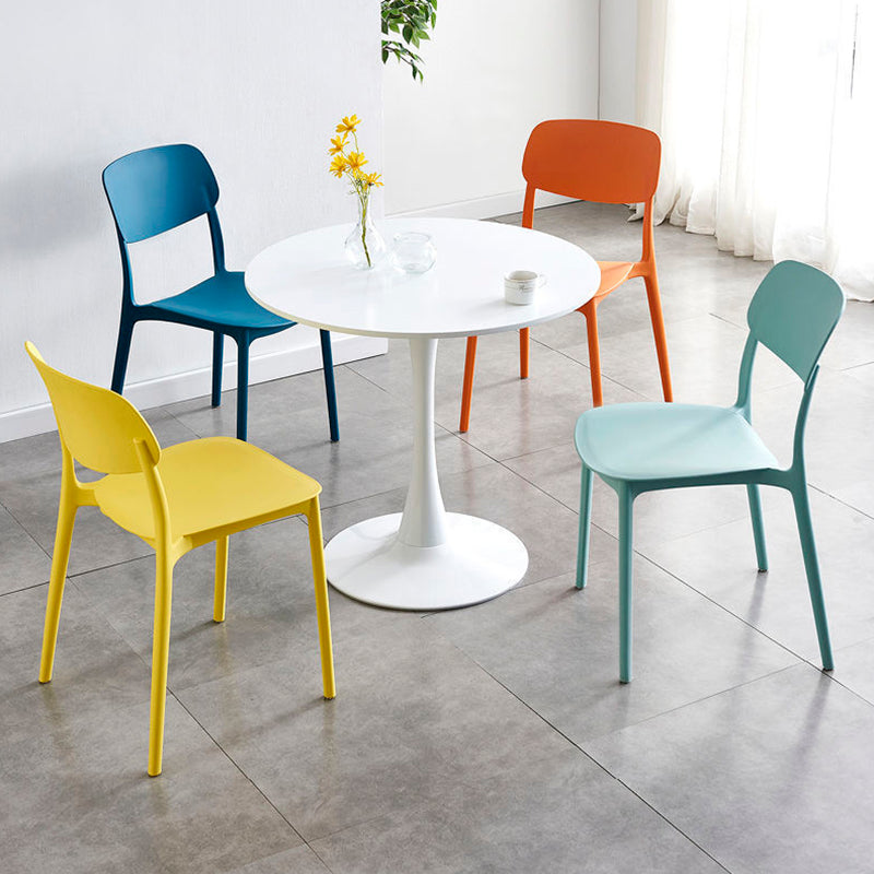 Scandinavian Stackable Armless Dining Chairs Plastic Open Back Dining Side Chair Clearhalo 'Dining Chairs' 'Dining Tables & Seating' 'dining_chair' 'furn' 'furn_dining_chair' 'Furniture' 'Kitchen & Dining Furniture' 5529645