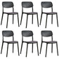 Scandinavian Stackable Armless Dining Chairs Plastic Open Back Dining Side Chair Black 6 Piece Set Clearhalo 'Dining Chairs' 'Dining Tables & Seating' 'dining_chair' 'furn' 'furn_dining_chair' 'Furniture' 'Kitchen & Dining Furniture' 5529646