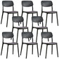 Scandinavian Stackable Armless Dining Chairs Plastic Open Back Dining Side Chair Black 8 Piece Set Clearhalo 'Dining Chairs' 'Dining Tables & Seating' 'dining_chair' 'furn' 'furn_dining_chair' 'Furniture' 'Kitchen & Dining Furniture' 5529648