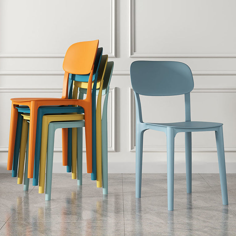 Scandinavian Stackable Armless Dining Chairs Plastic Open Back Dining Side Chair Clearhalo 'Dining Chairs' 'Dining Tables & Seating' 'dining_chair' 'furn' 'furn_dining_chair' 'Furniture' 'Kitchen & Dining Furniture' 5529649