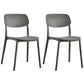 Scandinavian Stackable Armless Dining Chairs Plastic Open Back Dining Side Chair Dark Gray 2 Piece Set Clearhalo 'Dining Chairs' 'Dining Tables & Seating' 'dining_chair' 'furn' 'furn_dining_chair' 'Furniture' 'Kitchen & Dining Furniture' 5529650