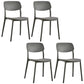 Scandinavian Stackable Armless Dining Chairs Plastic Open Back Dining Side Chair Dark Gray 4 Piece Set Clearhalo 'Dining Chairs' 'Dining Tables & Seating' 'dining_chair' 'furn' 'furn_dining_chair' 'Furniture' 'Kitchen & Dining Furniture' 5529653