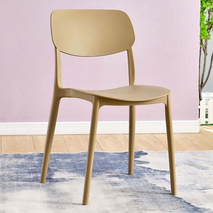 Scandinavian Stackable Armless Dining Chairs Plastic Open Back Dining Side Chair Clearhalo 'Dining Chairs' 'Dining Tables & Seating' 'dining_chair' 'furn' 'furn_dining_chair' 'Furniture' 'Kitchen & Dining Furniture' 5529654