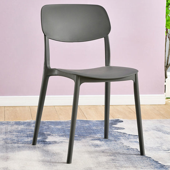 Scandinavian Stackable Armless Dining Chairs Plastic Open Back Dining Side Chair Clearhalo 'Dining Chairs' 'Dining Tables & Seating' 'dining_chair' 'furn' 'furn_dining_chair' 'Furniture' 'Kitchen & Dining Furniture' 5529656