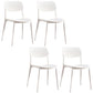 Scandinavian Stackable Armless Dining Chairs Plastic Open Back Dining Side Chair White 4 Piece Set Clearhalo 'Dining Chairs' 'Dining Tables & Seating' 'dining_chair' 'furn' 'furn_dining_chair' 'Furniture' 'Kitchen & Dining Furniture' 5529661