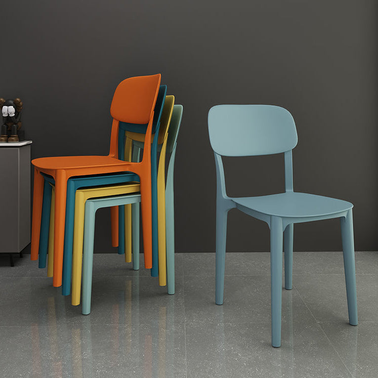 Scandinavian Stackable Armless Dining Chairs Plastic Open Back Dining Side Chair Clearhalo 'Dining Chairs' 'Dining Tables & Seating' 'dining_chair' 'furn' 'furn_dining_chair' 'Furniture' 'Kitchen & Dining Furniture' 5529662