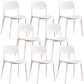 Scandinavian Stackable Armless Dining Chairs Plastic Open Back Dining Side Chair White 8 Piece Set Clearhalo 'Dining Chairs' 'Dining Tables & Seating' 'dining_chair' 'furn' 'furn_dining_chair' 'Furniture' 'Kitchen & Dining Furniture' 5529665