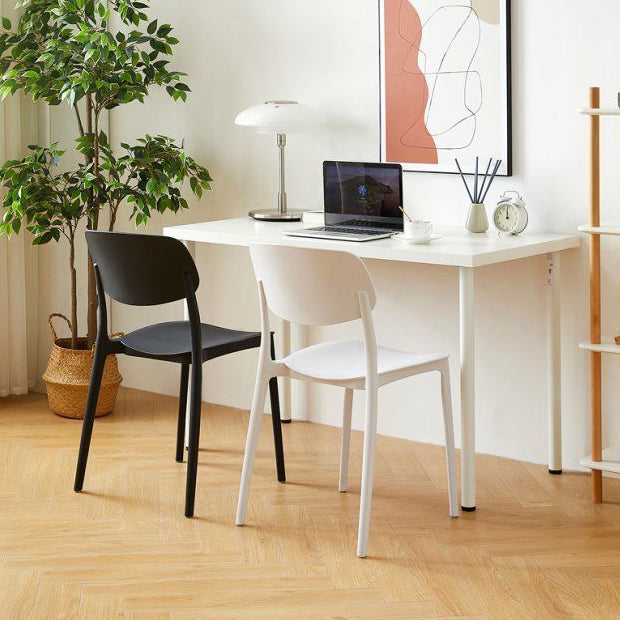 Scandinavian Stackable Armless Dining Chairs Plastic Open Back Dining Side Chair Clearhalo 'Dining Chairs' 'Dining Tables & Seating' 'dining_chair' 'furn' 'furn_dining_chair' 'Furniture' 'Kitchen & Dining Furniture' 5529666