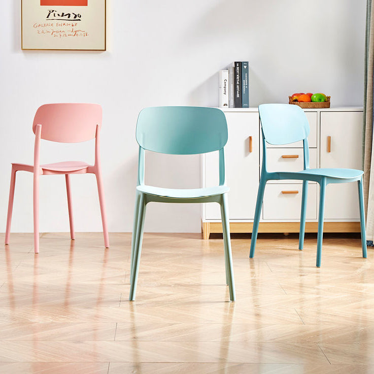 Scandinavian Stackable Armless Dining Chairs Plastic Open Back Dining Side Chair Clearhalo 'Dining Chairs' 'Dining Tables & Seating' 'dining_chair' 'furn' 'furn_dining_chair' 'Furniture' 'Kitchen & Dining Furniture' 5529670