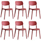 Scandinavian Stackable Armless Dining Chairs Plastic Open Back Dining Side Chair Red 6 Piece Set Clearhalo 'Dining Chairs' 'Dining Tables & Seating' 'dining_chair' 'furn' 'furn_dining_chair' 'Furniture' 'Kitchen & Dining Furniture' 5529671
