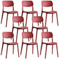 Scandinavian Stackable Armless Dining Chairs Plastic Open Back Dining Side Chair Red 8 Piece Set Clearhalo 'Dining Chairs' 'Dining Tables & Seating' 'dining_chair' 'furn' 'furn_dining_chair' 'Furniture' 'Kitchen & Dining Furniture' 5529672