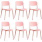 Scandinavian Stackable Armless Dining Chairs Plastic Open Back Dining Side Chair Pink 6 Piece Set Clearhalo 'Dining Chairs' 'Dining Tables & Seating' 'dining_chair' 'furn' 'furn_dining_chair' 'Furniture' 'Kitchen & Dining Furniture' 5529675