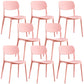 Scandinavian Stackable Armless Dining Chairs Plastic Open Back Dining Side Chair Pink 8 Piece Set Clearhalo 'Dining Chairs' 'Dining Tables & Seating' 'dining_chair' 'furn' 'furn_dining_chair' 'Furniture' 'Kitchen & Dining Furniture' 5529676