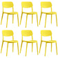 Scandinavian Stackable Armless Dining Chairs Plastic Open Back Dining Side Chair Yellow 6 Piece Set Clearhalo 'Dining Chairs' 'Dining Tables & Seating' 'dining_chair' 'furn' 'furn_dining_chair' 'Furniture' 'Kitchen & Dining Furniture' 5529679