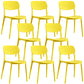 Scandinavian Stackable Armless Dining Chairs Plastic Open Back Dining Side Chair Yellow 8 Piece Set Clearhalo 'Dining Chairs' 'Dining Tables & Seating' 'dining_chair' 'furn' 'furn_dining_chair' 'Furniture' 'Kitchen & Dining Furniture' 5529680