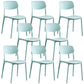 Scandinavian Stackable Armless Dining Chairs Plastic Open Back Dining Side Chair Light Green 8 Piece Set Clearhalo 'Dining Chairs' 'Dining Tables & Seating' 'dining_chair' 'furn' 'furn_dining_chair' 'Furniture' 'Kitchen & Dining Furniture' 5529684