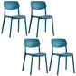 Scandinavian Stackable Armless Dining Chairs Plastic Open Back Dining Side Chair Dark Blue 4 Piece Set Clearhalo 'Dining Chairs' 'Dining Tables & Seating' 'dining_chair' 'furn' 'furn_dining_chair' 'Furniture' 'Kitchen & Dining Furniture' 5529686