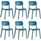 Scandinavian Stackable Armless Dining Chairs Plastic Open Back Dining Side Chair Dark Blue 6 Piece Set Clearhalo 'Dining Chairs' 'Dining Tables & Seating' 'dining_chair' 'furn' 'furn_dining_chair' 'Furniture' 'Kitchen & Dining Furniture' 5529687