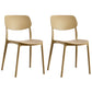 Scandinavian Stackable Armless Dining Chairs Plastic Open Back Dining Side Chair Light Khaki 2 Piece Set Clearhalo 'Dining Chairs' 'Dining Tables & Seating' 'dining_chair' 'furn' 'furn_dining_chair' 'Furniture' 'Kitchen & Dining Furniture' 5529689