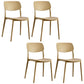 Scandinavian Stackable Armless Dining Chairs Plastic Open Back Dining Side Chair Light Khaki 4 Piece Set Clearhalo 'Dining Chairs' 'Dining Tables & Seating' 'dining_chair' 'furn' 'furn_dining_chair' 'Furniture' 'Kitchen & Dining Furniture' 5529690