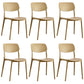 Scandinavian Stackable Armless Dining Chairs Plastic Open Back Dining Side Chair Light Khaki 6 Piece Set Clearhalo 'Dining Chairs' 'Dining Tables & Seating' 'dining_chair' 'furn' 'furn_dining_chair' 'Furniture' 'Kitchen & Dining Furniture' 5529691