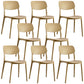 Scandinavian Stackable Armless Dining Chairs Plastic Open Back Dining Side Chair Light Khaki 8 Piece Set Clearhalo 'Dining Chairs' 'Dining Tables & Seating' 'dining_chair' 'furn' 'furn_dining_chair' 'Furniture' 'Kitchen & Dining Furniture' 5529692