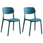 Scandinavian Stackable Armless Dining Chairs Plastic Open Back Dining Side Chair Blackish Green 2 Piece Set Clearhalo 'Dining Chairs' 'Dining Tables & Seating' 'dining_chair' 'furn' 'furn_dining_chair' 'Furniture' 'Kitchen & Dining Furniture' 5529693