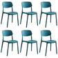 Scandinavian Stackable Armless Dining Chairs Plastic Open Back Dining Side Chair Blackish Green 6 Piece Set Clearhalo 'Dining Chairs' 'Dining Tables & Seating' 'dining_chair' 'furn' 'furn_dining_chair' 'Furniture' 'Kitchen & Dining Furniture' 5529695