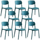 Scandinavian Stackable Armless Dining Chairs Plastic Open Back Dining Side Chair Blackish Green 8 Piece Set Clearhalo 'Dining Chairs' 'Dining Tables & Seating' 'dining_chair' 'furn' 'furn_dining_chair' 'Furniture' 'Kitchen & Dining Furniture' 5529696