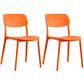 Scandinavian Stackable Armless Dining Chairs Plastic Open Back Dining Side Chair Orange 2 Piece Set Clearhalo 'Dining Chairs' 'Dining Tables & Seating' 'dining_chair' 'furn' 'furn_dining_chair' 'Furniture' 'Kitchen & Dining Furniture' 5529697