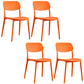 Scandinavian Stackable Armless Dining Chairs Plastic Open Back Dining Side Chair Orange 4 Piece Set Clearhalo 'Dining Chairs' 'Dining Tables & Seating' 'dining_chair' 'furn' 'furn_dining_chair' 'Furniture' 'Kitchen & Dining Furniture' 5529698
