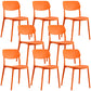Scandinavian Stackable Armless Dining Chairs Plastic Open Back Dining Side Chair Orange 8 Piece Set Clearhalo 'Dining Chairs' 'Dining Tables & Seating' 'dining_chair' 'furn' 'furn_dining_chair' 'Furniture' 'Kitchen & Dining Furniture' 5529700