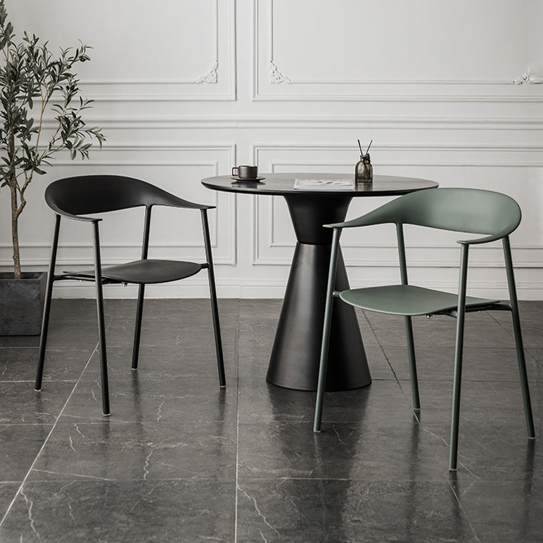 Sedie da pranzo in stile contemporaneo sedie a braccio con gambe in metallo per la casa