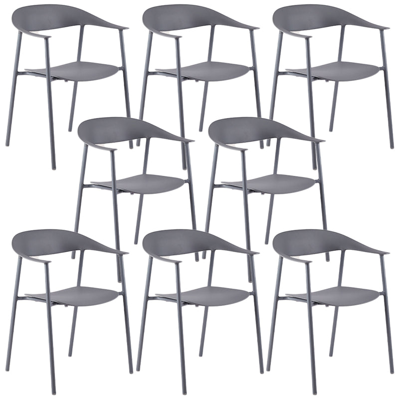 Sedie da pranzo in stile contemporaneo sedie a braccio con gambe in metallo per la casa