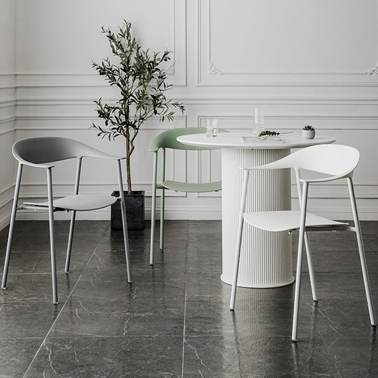 Sedie da pranzo in stile contemporaneo sedie a braccio con gambe in metallo per la casa