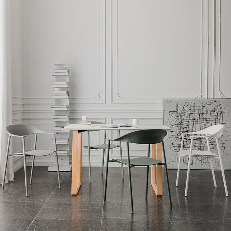 Sedie da pranzo in stile contemporaneo sedie a braccio con gambe in metallo per la casa