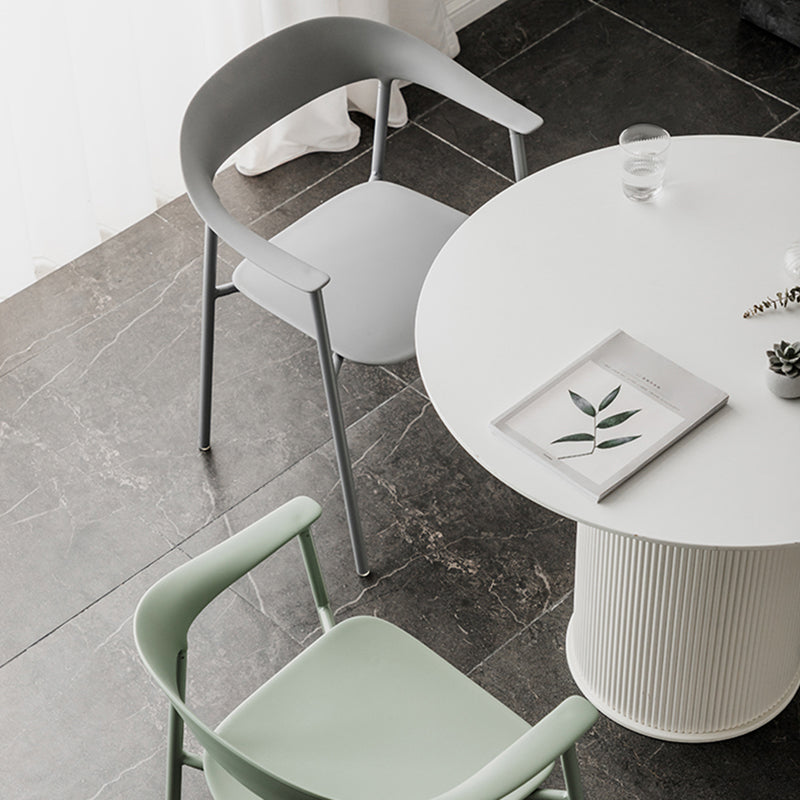 Sedie da pranzo in stile contemporaneo sedie a braccio con gambe in metallo per la casa