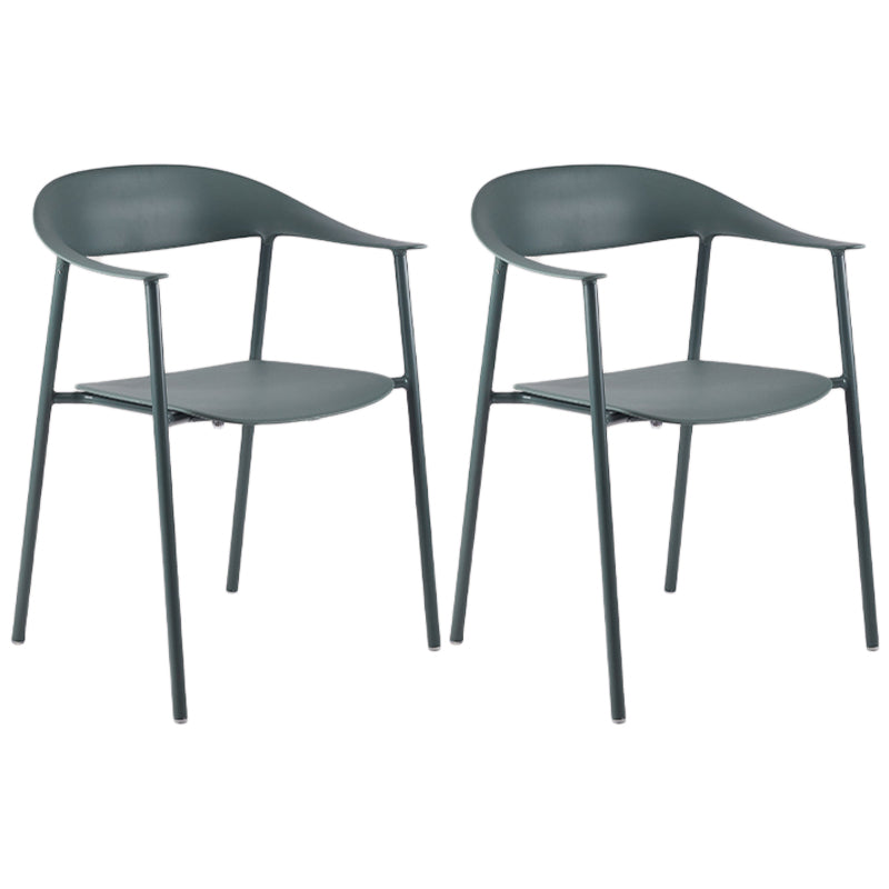 Sedie da pranzo in stile contemporaneo sedie a braccio con gambe in metallo per la casa