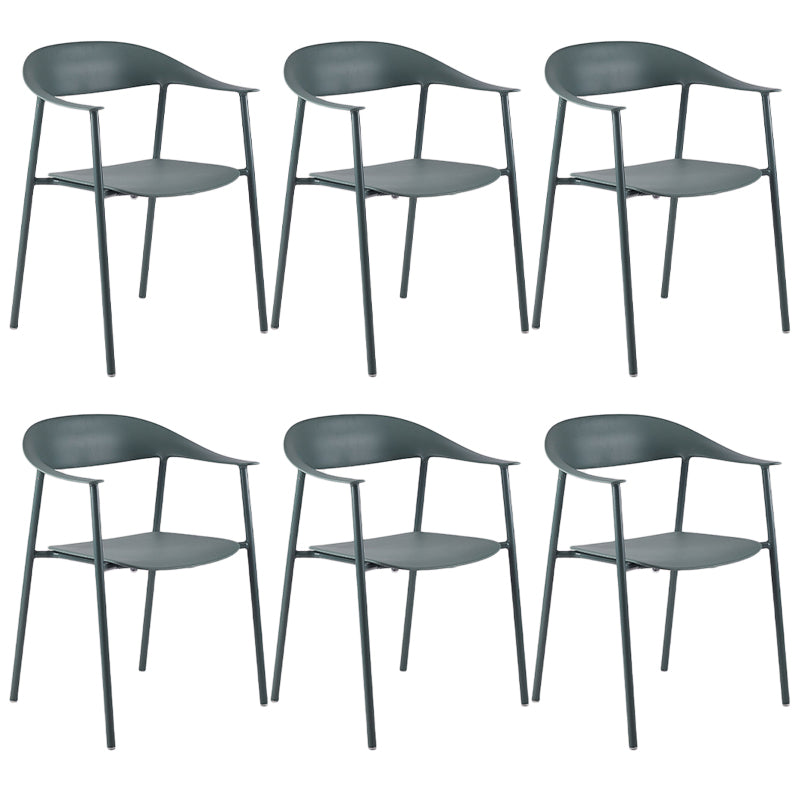 Sedie da pranzo in stile contemporaneo sedie a braccio con gambe in metallo per la casa