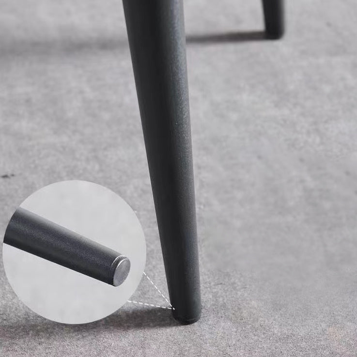 Sedie da pranzo in pelle finta moderna gambe in metallo nero