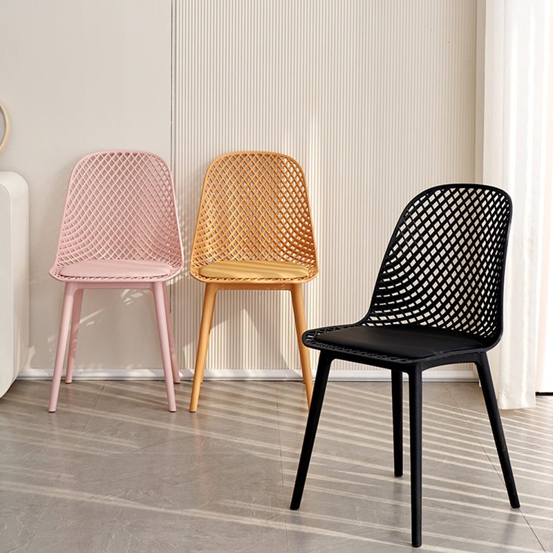 Sillas de comedor de estilo contemporáneo sillas sin brazos con patas de plástico para el hogar