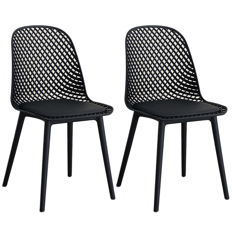 Sillas de comedor de estilo contemporáneo sillas sin brazos con patas de plástico para el hogar