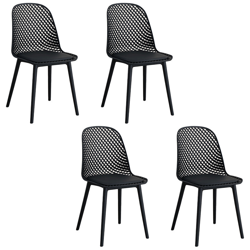 Sillas de comedor de estilo contemporáneo sillas sin brazos con patas de plástico para el hogar