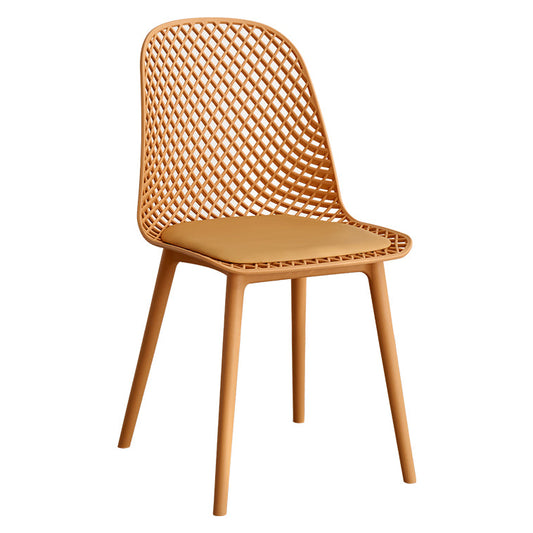 Contemporary Style Dining Chairs Armless Chairs with Plastic Legs for Home