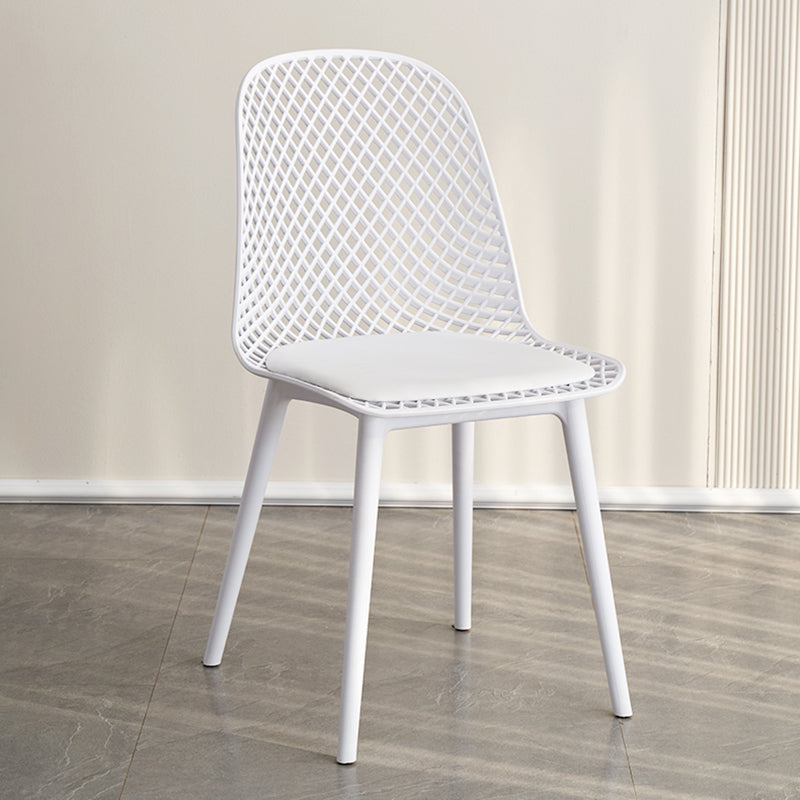 Sillas de comedor de estilo contemporáneo sillas sin brazos con patas de plástico para el hogar
