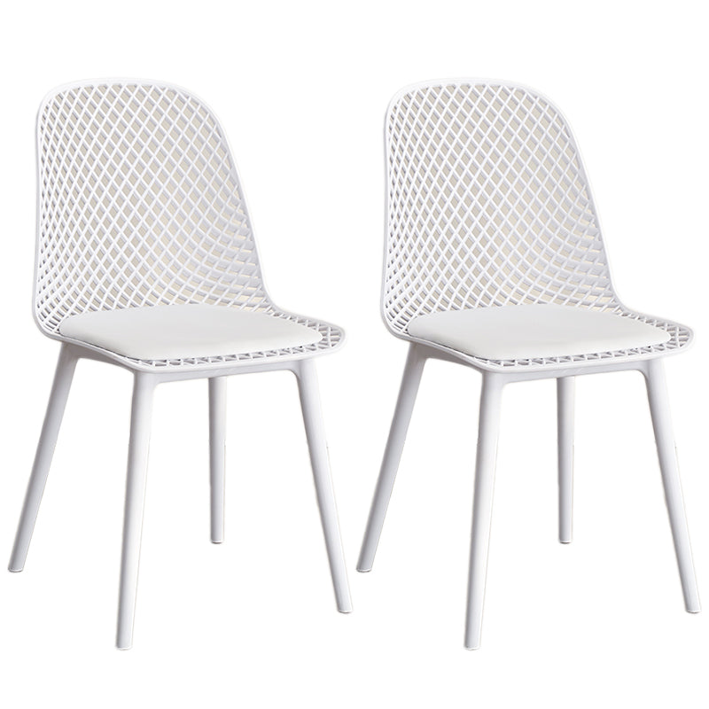 Sillas de comedor de estilo contemporáneo sillas sin brazos con patas de plástico para el hogar